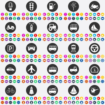 transportation icons vector image