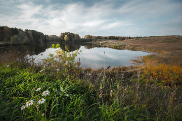 Autumn calm lake