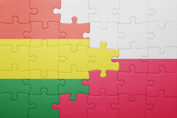 Fototapeta premium puzzle with the national flag of bolivia and poland
