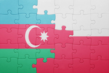 puzzle with the national flag of azerbaijan and poland