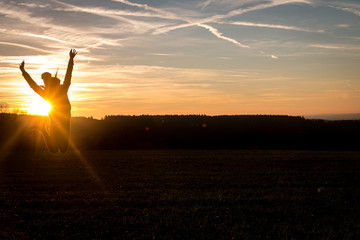 Silhouette im Sonnenuntergang