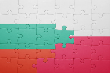 puzzle with the national flag of bulgaria and poland