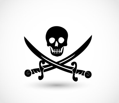 Jolly roger pirate icon vector