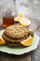 Whole grain cookies with orange