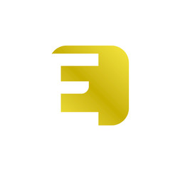 alphabet golden square shape letter E