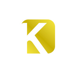 alphabet golden square shape letter K