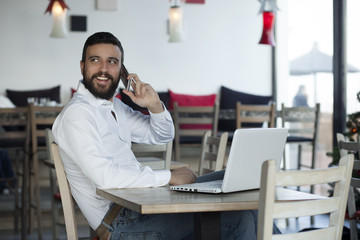 Business man at coffee break