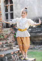 Cute asian girl on Thai dance