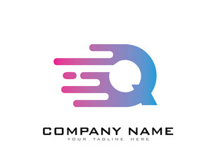 Letter Q Modern Fast Motion Effect Logo