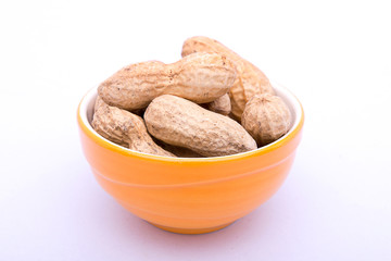Groundnut on white background