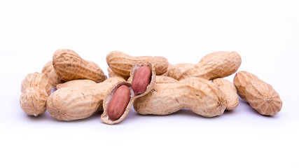 Groundnut on white background