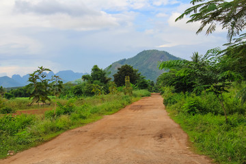 Fototapeta na wymiar Landscape of countryside in Burma or Myanmar.