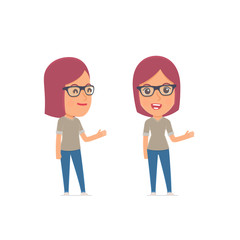 Fototapeta premium Happy and Intelligent Character Girl Designer making presentatio