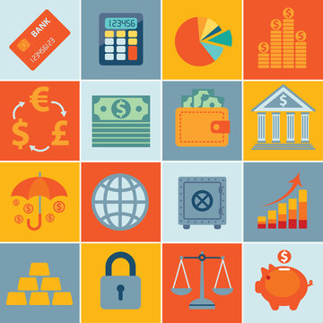 Finance icons, set infographics