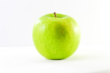 green apple on white background