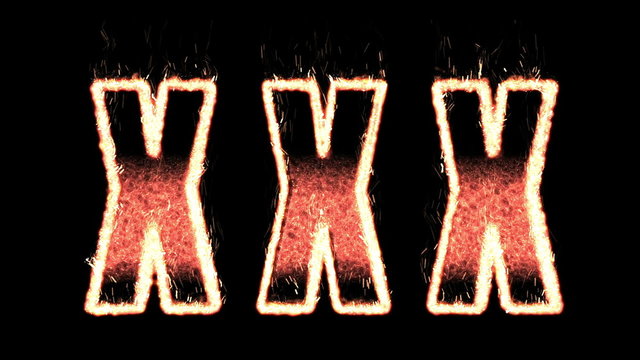 xxx plasma text from fire isolated in black