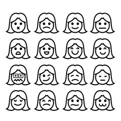 Vector icons of emotion face