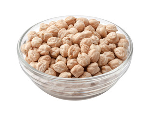 Chickpeas in a Glass Bowl