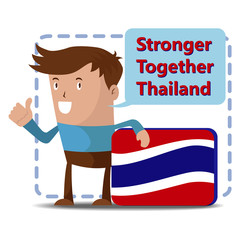 Cartoon vector of Stronger together Thailand