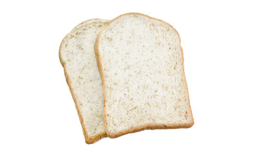 sliced grain bread isolated on white background