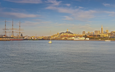 Observing View of San-Francisco City in the Evening Golden Hour