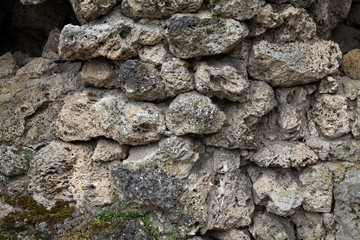 Wall made of natural stones
