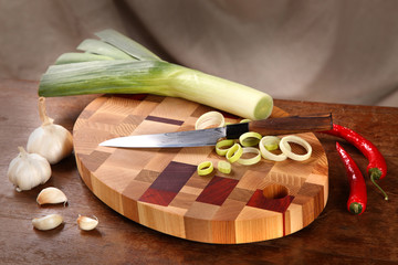 vegetables on a chopping board