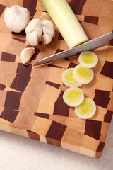 vegetables on a chopping board