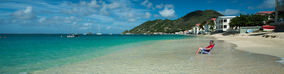 Fototapeta na wymiar Relax in a Caribbean beach