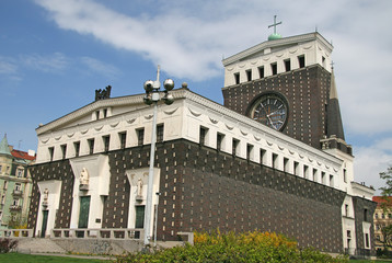 PRAGUE, CZECH REPUBLIC - APRIL 21, 2010: Roman catholic Church of the Most Sacred Heart of Our Lord...