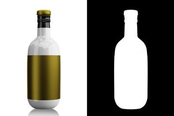 Bottle in the white background and include alpha channel