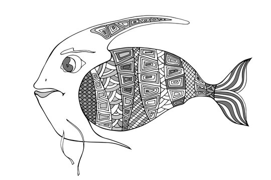 Zentangle stylized Fish