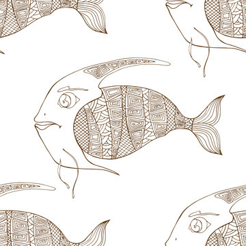 Zentangle fish background