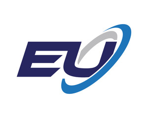 EU Swoosh Letter Initial Logo