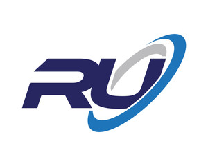 RU Swoosh Letter Initial Logo