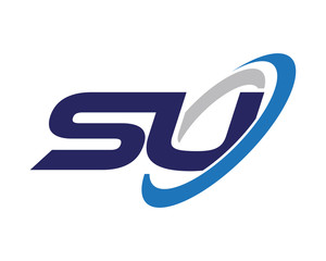 SU Swoosh Letter Initial Logo