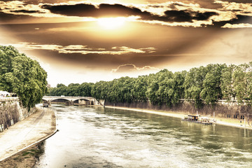The Tiber river in Rome