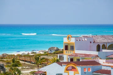 Abwaschbare Fototapete Karibik Blick auf Hotel, Cayo Largo, Kuba.