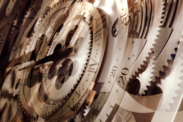 Rotating clock, close-up