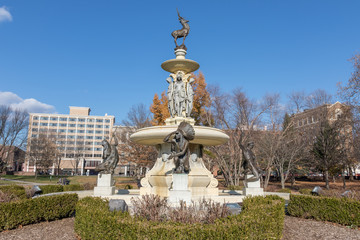 Fototapeta na wymiar The Corning Memorial Fountain in Bushnell Park, Hartford CT.