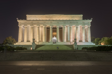 Lincoln Memorial on the National Mall in Washington DC at night