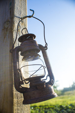 Rustic kerosene lamp