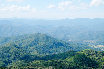 Naklejka premium View of Mountains,Mountains in the North of Thailand,Chiang Mai Province.