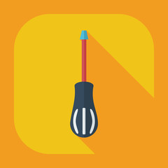 Flat modern design with shadow icons screwdriver