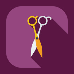 Flat modern design with shadow icons scissors