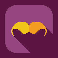 Flat modern design with shadow icons mustache