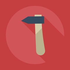 Flat modern design with shadow icons hammer