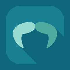 Flat modern design with shadow icon mustache