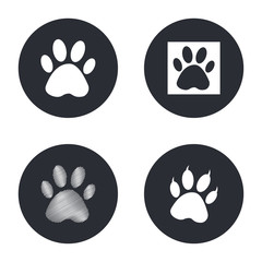 Paw icons set.