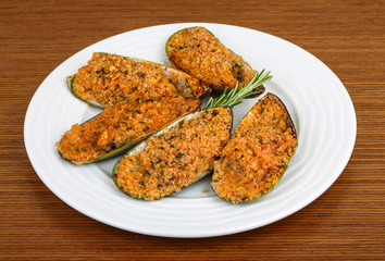 Baked mussels